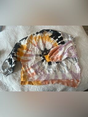 Electric & Rose Tie-Dye Crewneck Sweatshirt in Black, Yellow, Pink